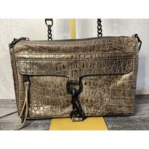 Authentic Rebecca Minkoff Brown Alligator Crossbody Bag.